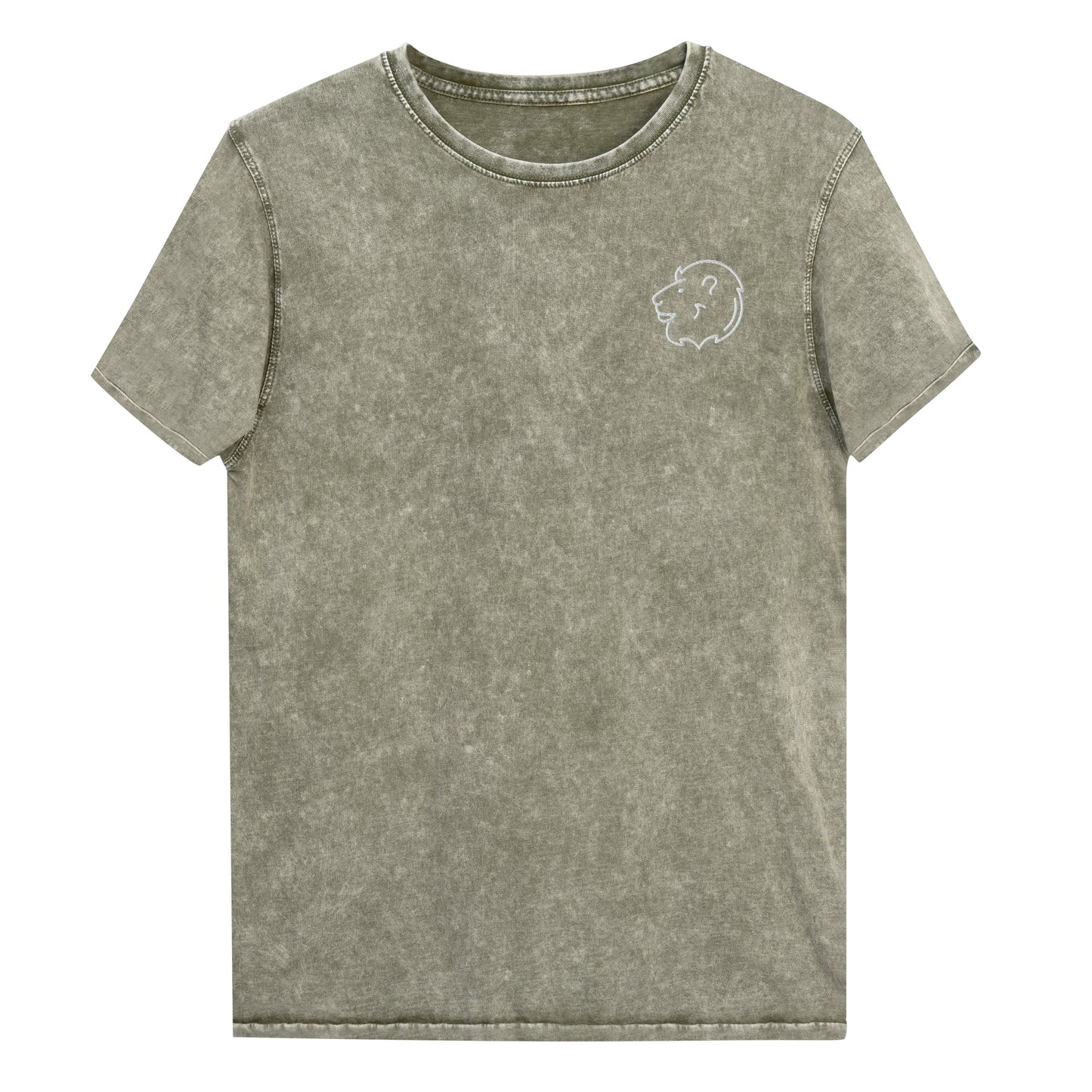 Denim T-Shirt Lion Embroidered