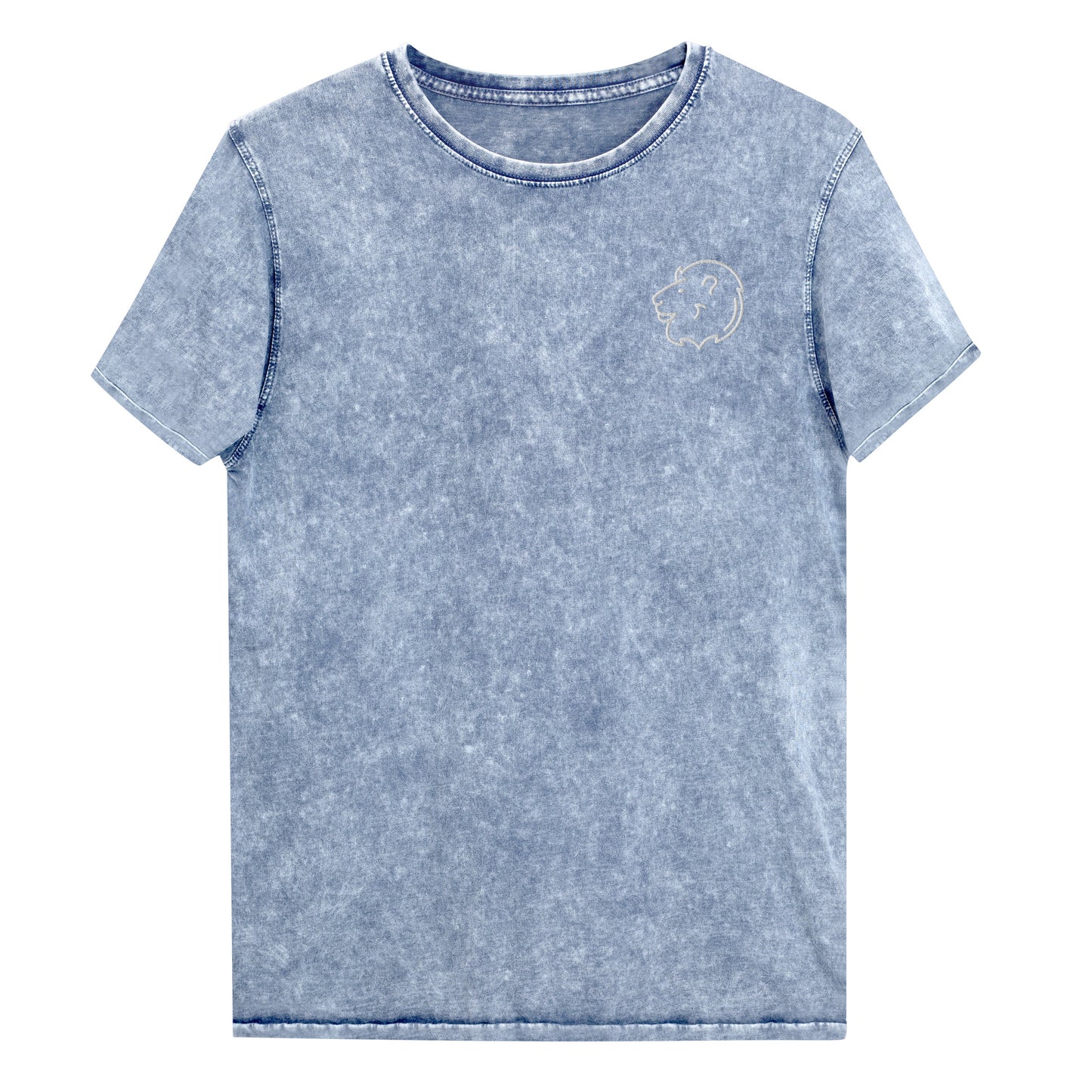 Denim T-Shirt Lion Embroidered