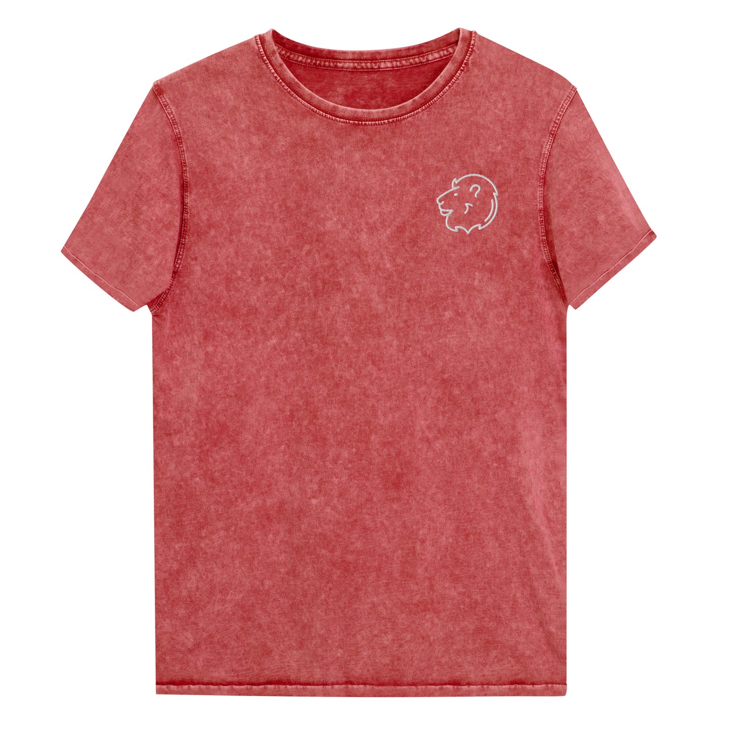 Denim T-Shirt Lion Embroidered