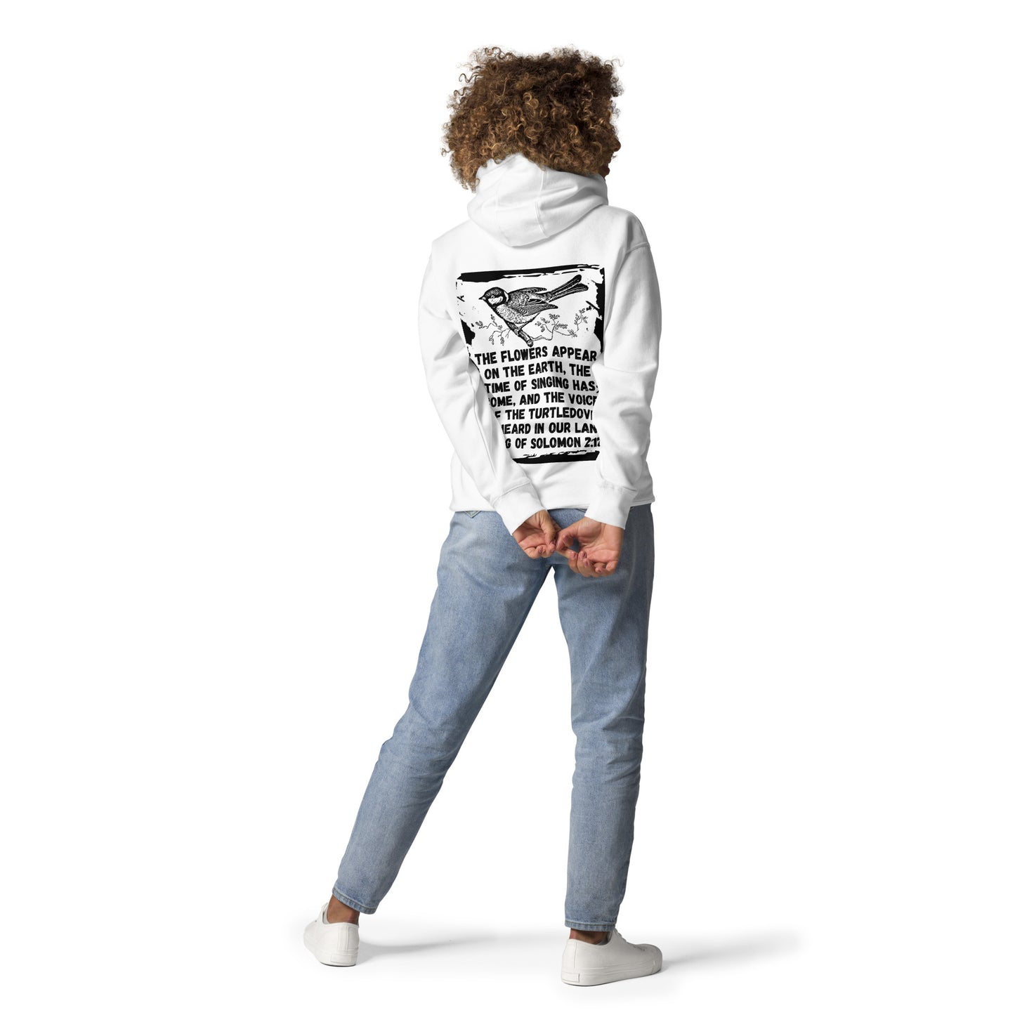 Christian Hoodie with Bible Verse – Song of Solomon 2:12 – Faith-Based Unisex Hoodie in White, Grey, Sky Blue, Dusty Rose
