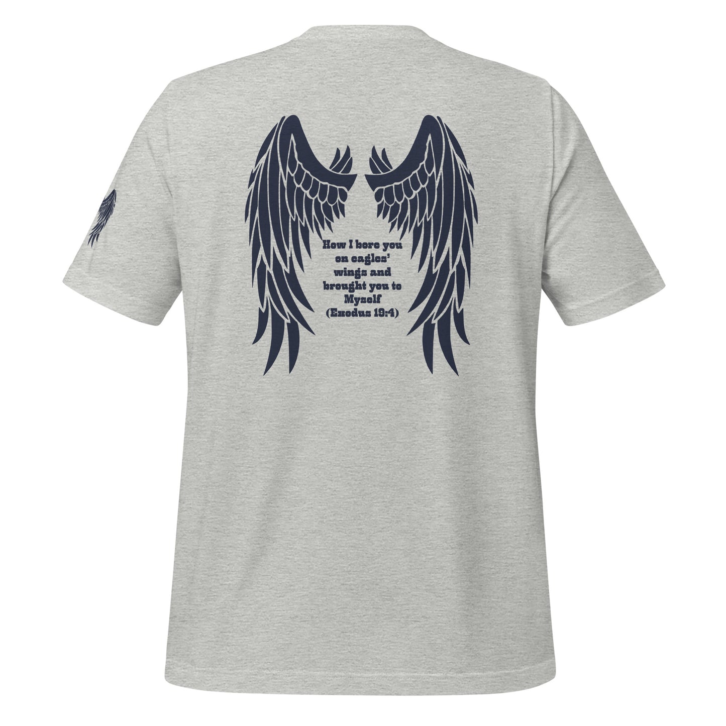 Bible Quote T-Shirt, Unisex, I Bore You In My Wings Scripture Verse, Athletic Heather Colour