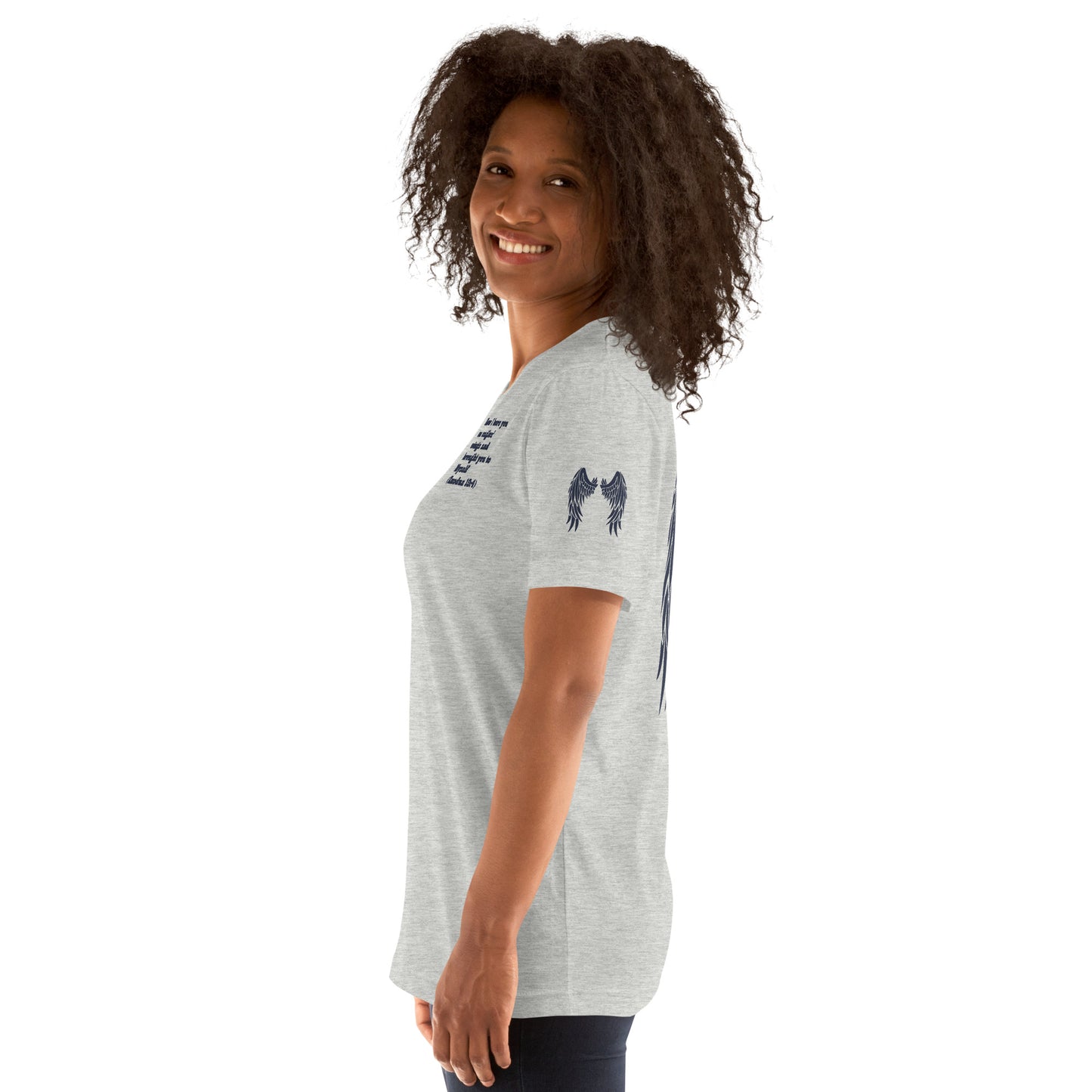 Bible Quote T-Shirt, Unisex, I Bore You In My Wings Scripture Verse, Athletic Heather Colour