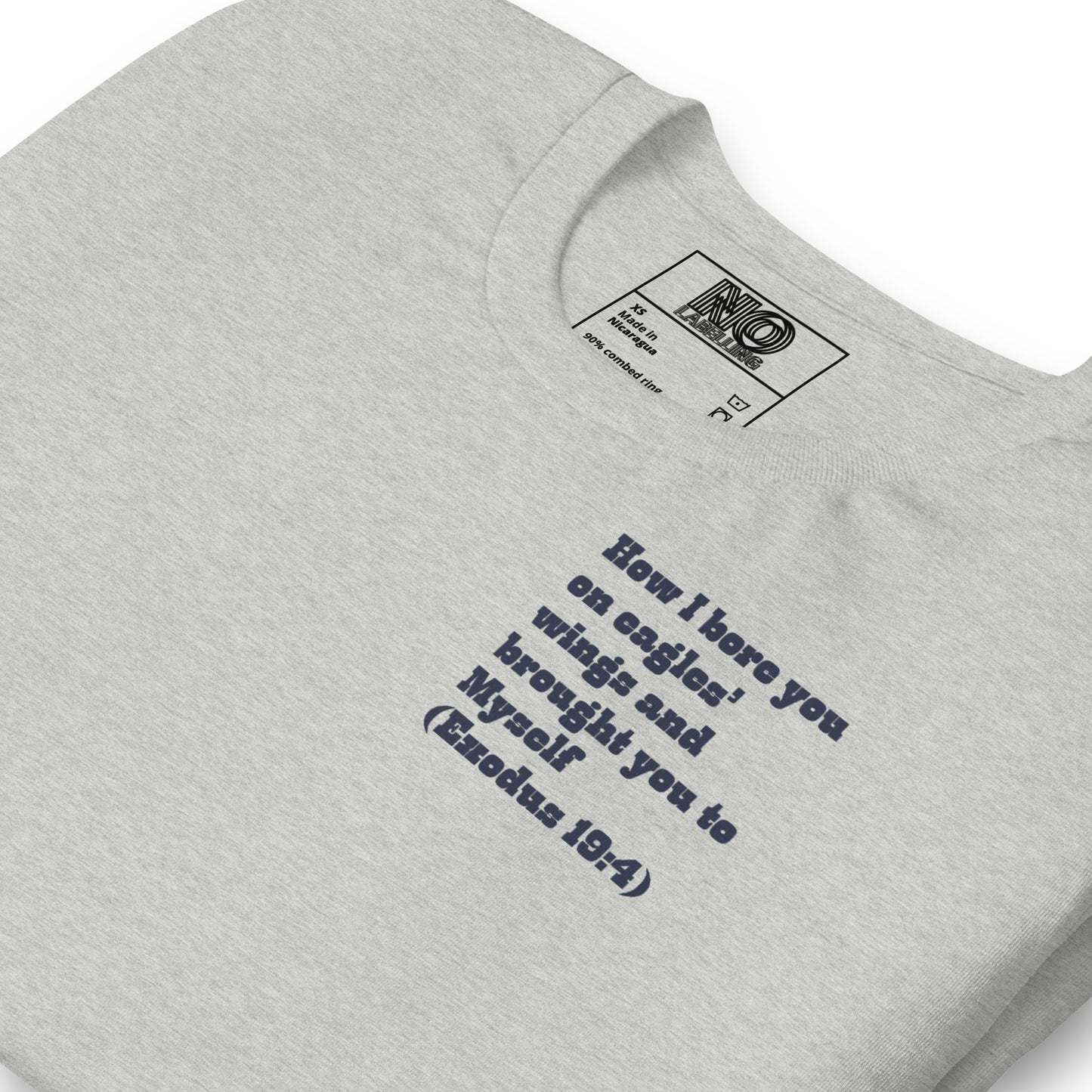 Bible Quote T-Shirt, Unisex, I Bore You In My Wings Scripture Verse, Athletic Heather Colour