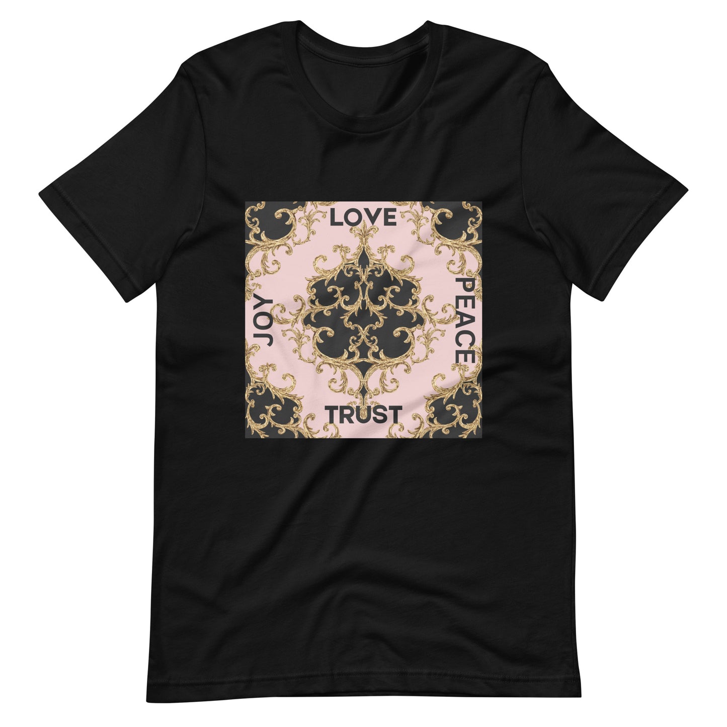 Love Trust Unisex T-shirt - Choose from Black, Heather Lilac, and Soft Cream