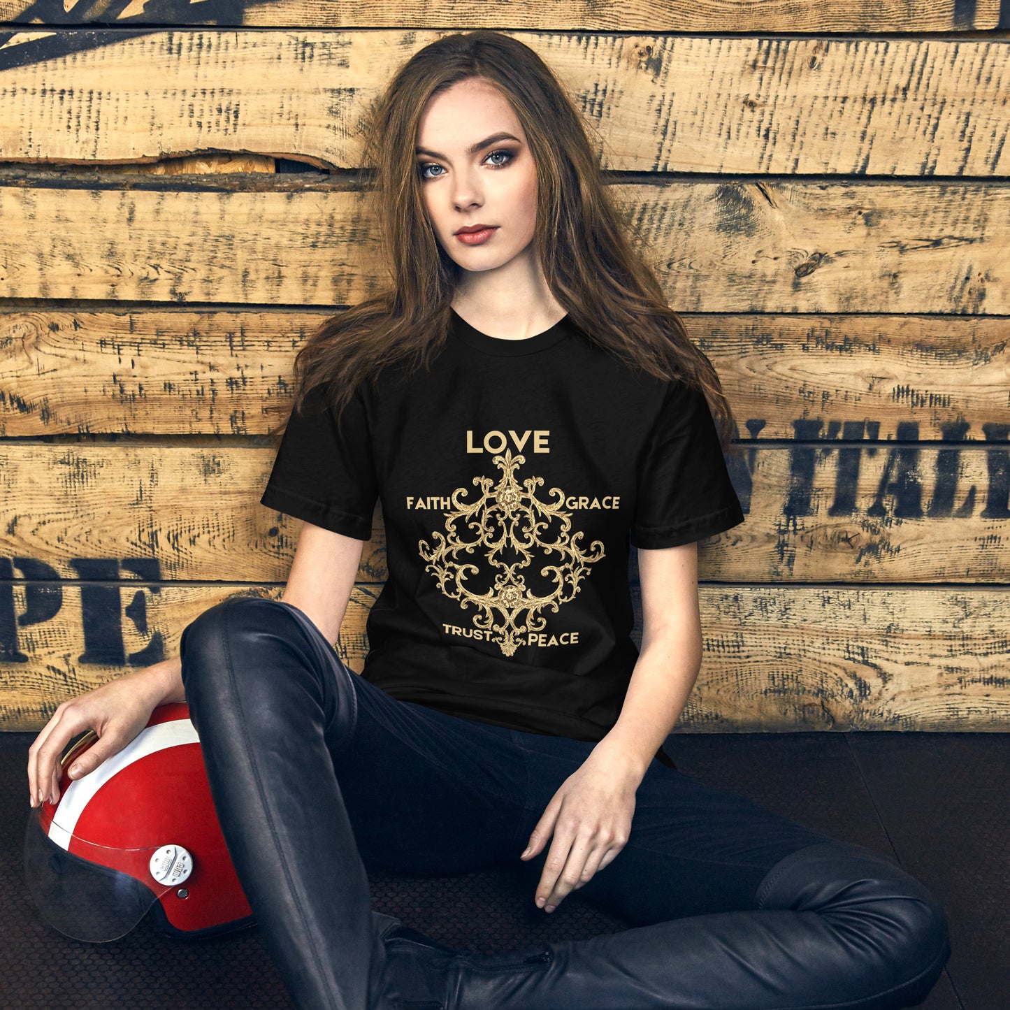 Love and Faith T-Shirt – Christian Tee with Grace, Trust & Peace (Unisex, White or Black)
