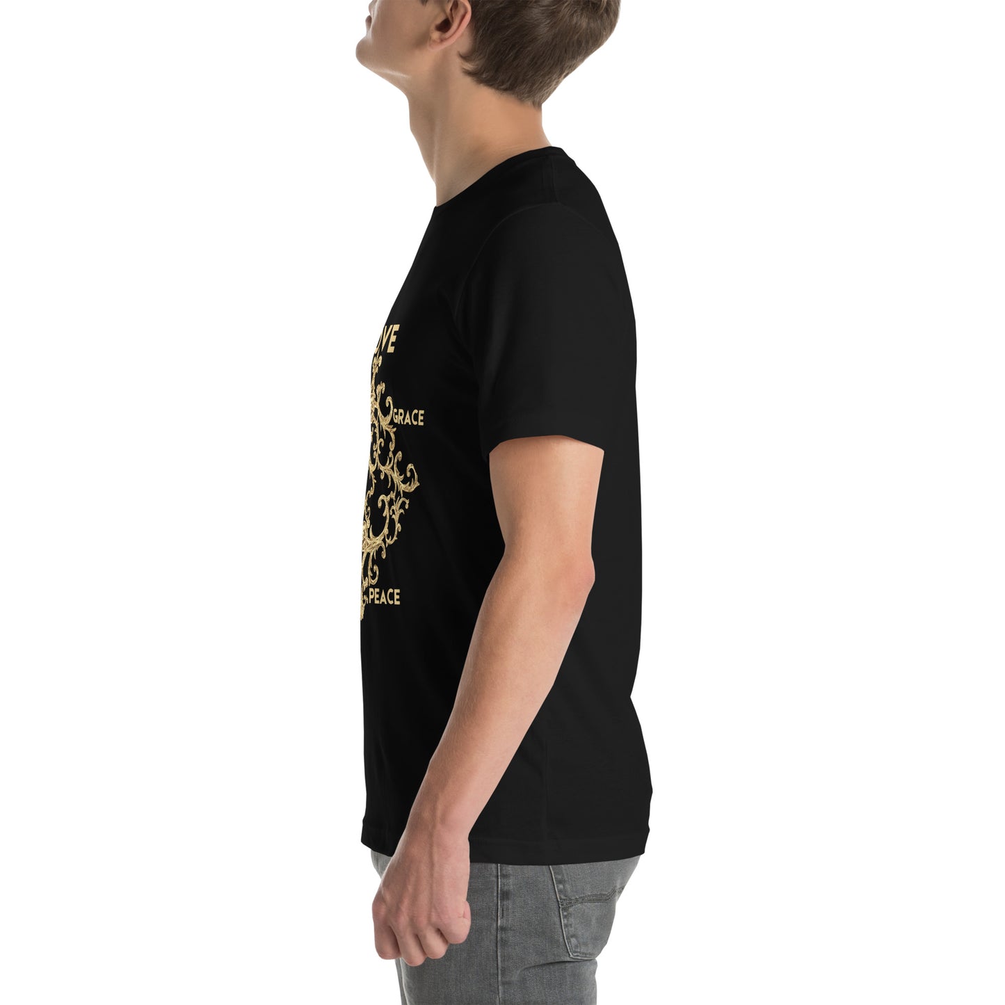 Love and Faith T-Shirt – Christian Tee with Grace, Trust & Peace (Unisex, White or Black)