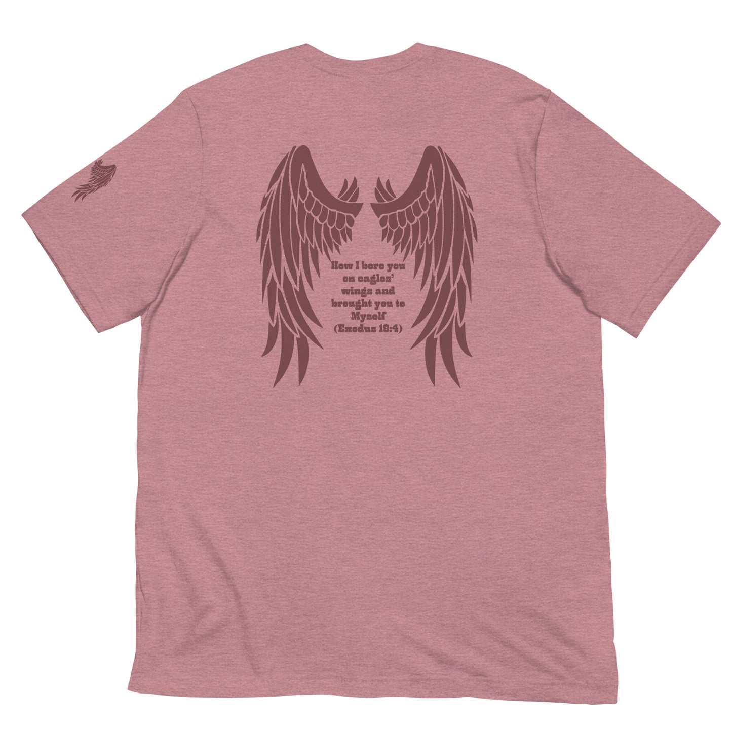 Bible Quote T-Shirt, Unisex Heather Orchid I Bore You In My Wings Scripture Verse