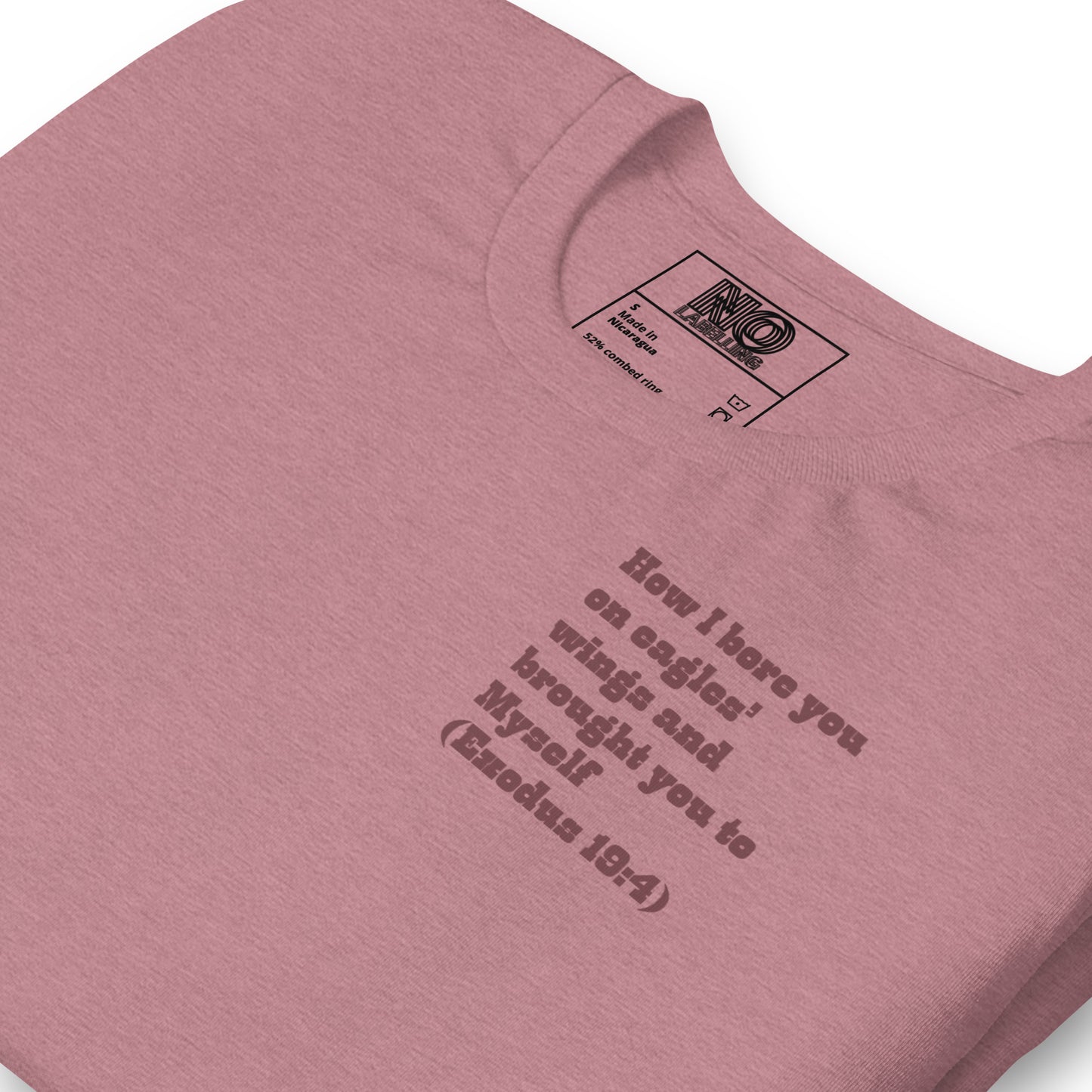 Bible Quote T-Shirt, Unisex Heather Orchid I Bore You In My Wings Scripture Verse