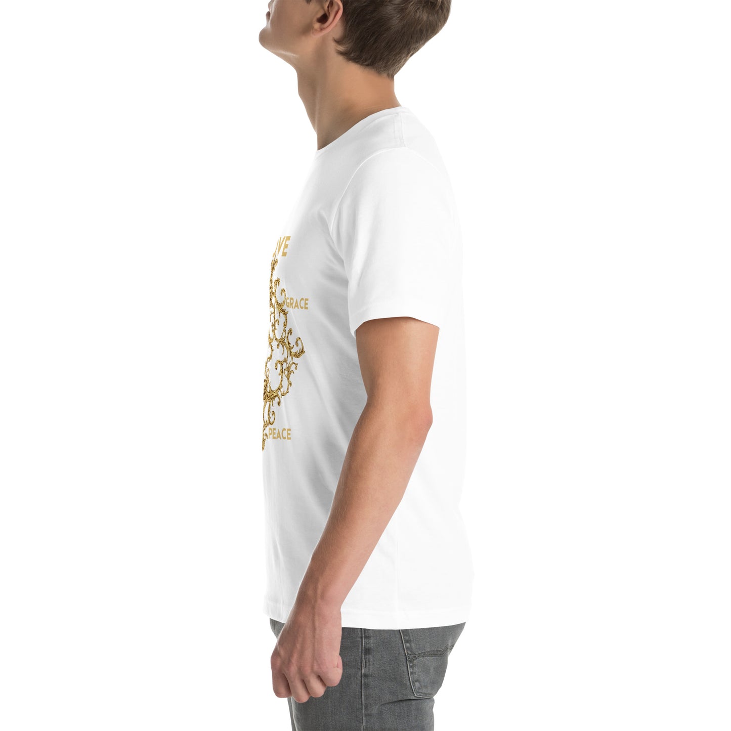 Love and Faith T-Shirt – Christian Tee with Grace, Trust & Peace (Unisex, White or Black)