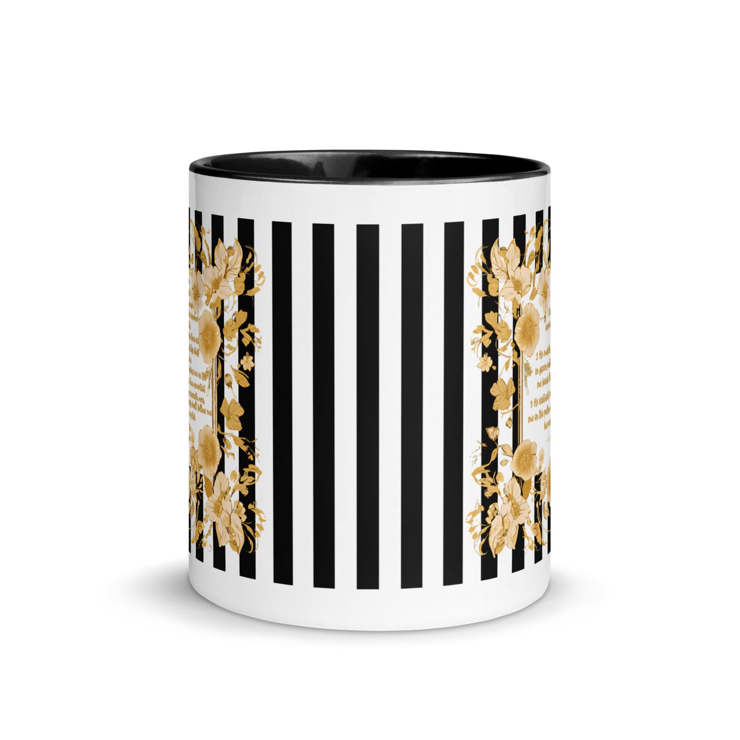 Bible Quote Mug with Psalm 23 Scripture, Black Color Inside