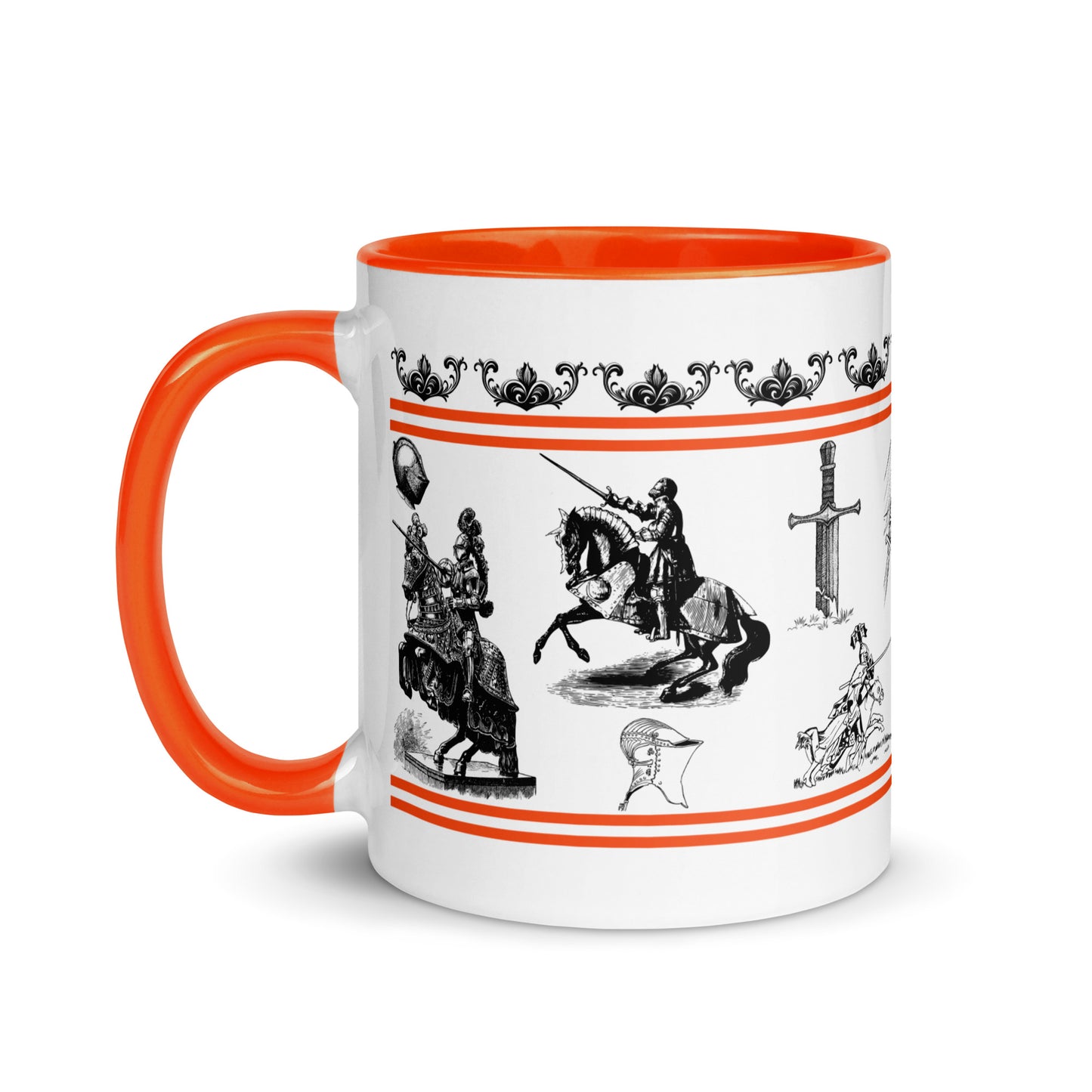 Scripture Mug Inspired By The Battle Belongs To The Lord, Orange Color Inside