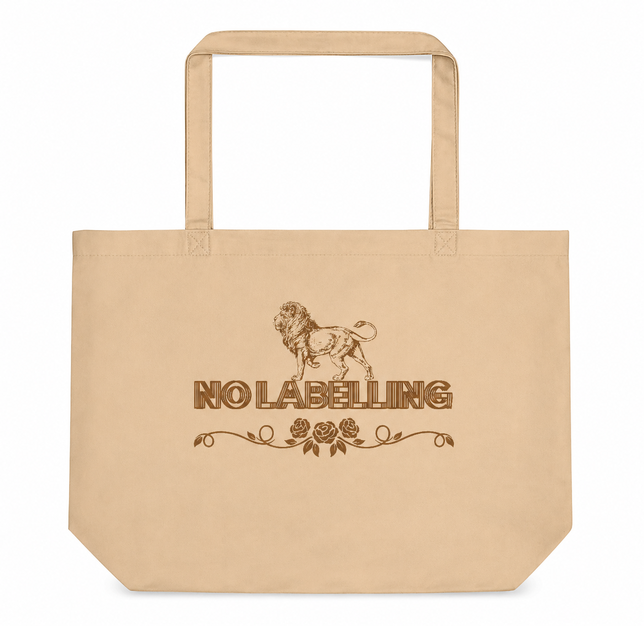 No Labelling Embroidered Large Organic Cotton Tote Bag
