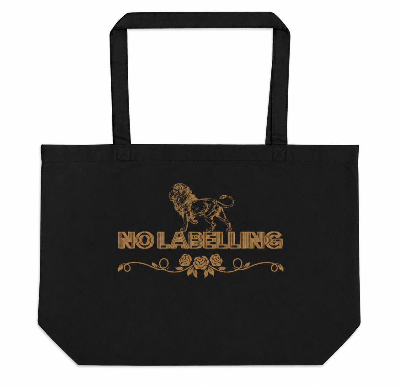 No Labelling Embroidered Large Organic Cotton Tote Bag