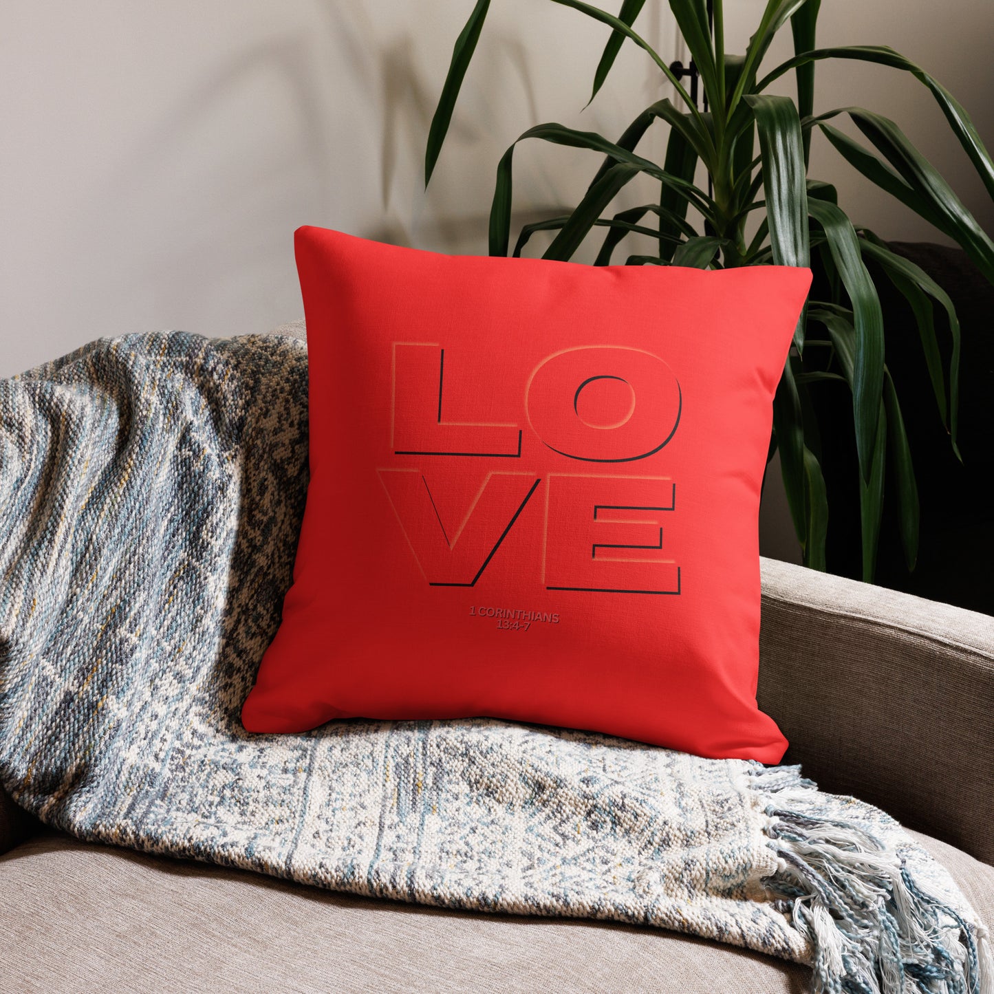 Christian gift for her, red pillow, red cushion