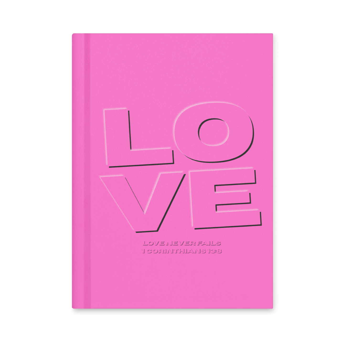 Love Never Fails Soft Pink Hardcover Journal | Christian Journal for Women | 1 Corinthians 13:8