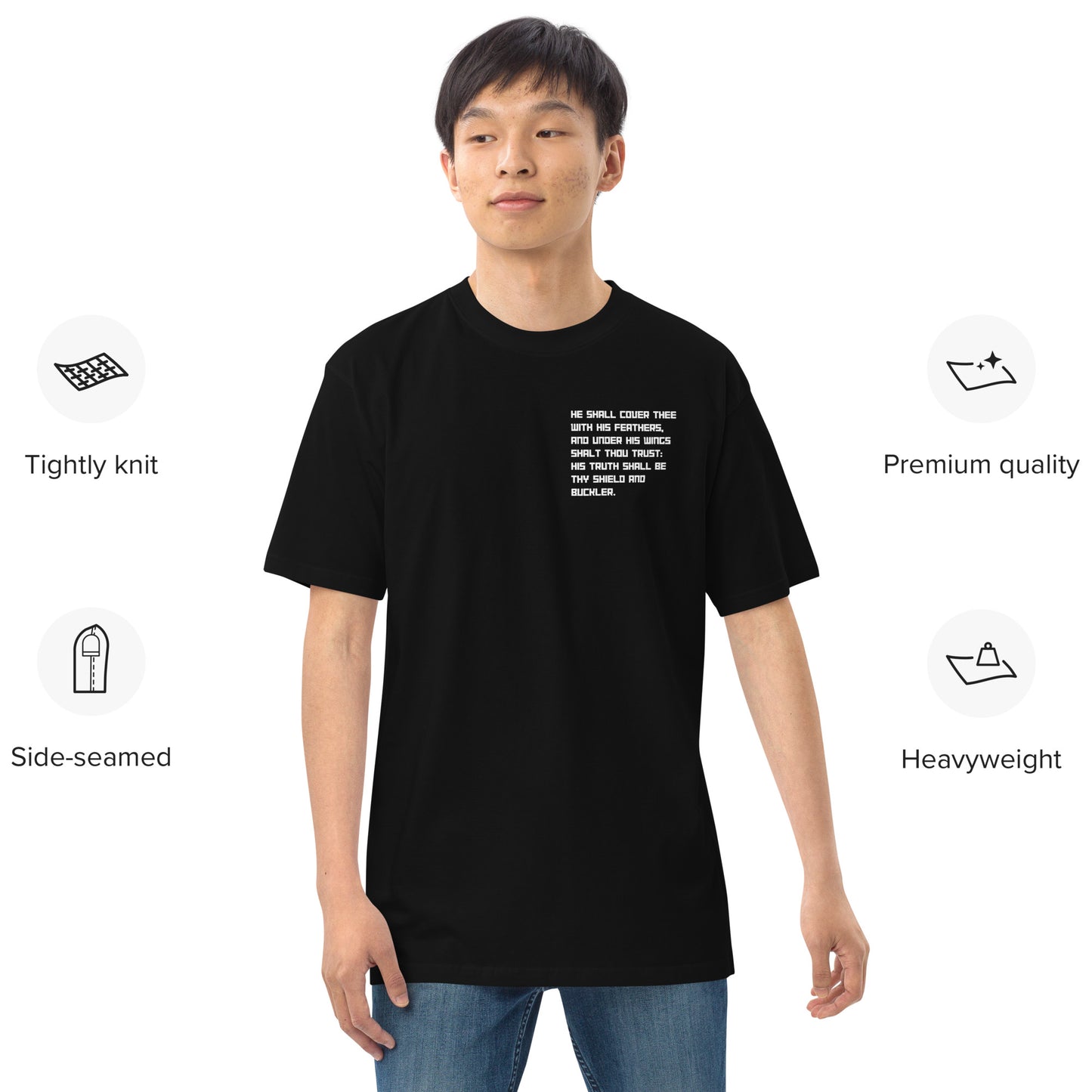 Psalm 91 T-Shirt Men's - 'He Who Dwells In The Secret Place' - Premium Heavyweight Christian Shirt