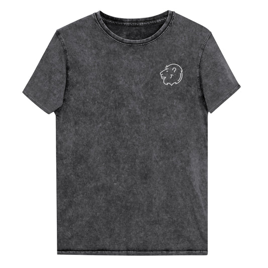 Denim T-Shirt Lion Embroidered