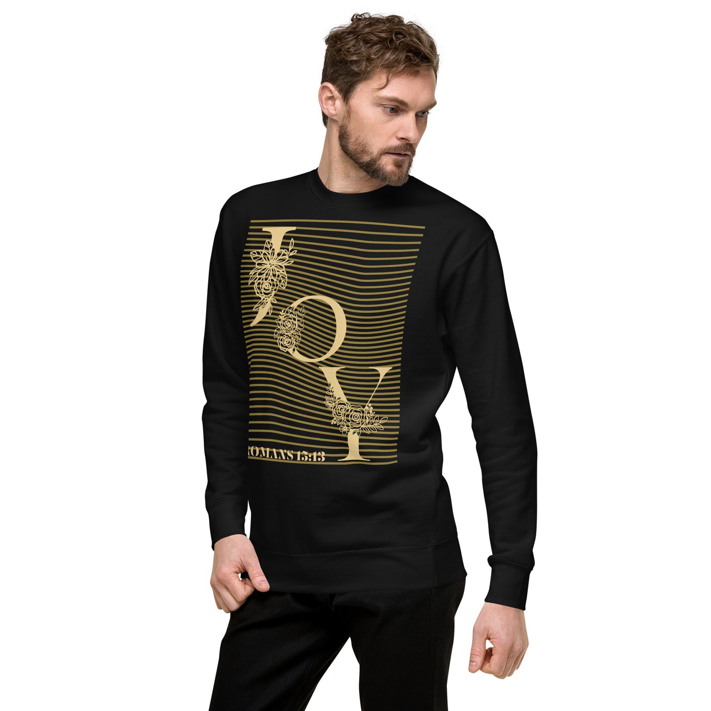 Joy Christian Sweatshirt Romans 15:13 - Hope & Peace Design - Premium Unisex Faith Sweatshirt