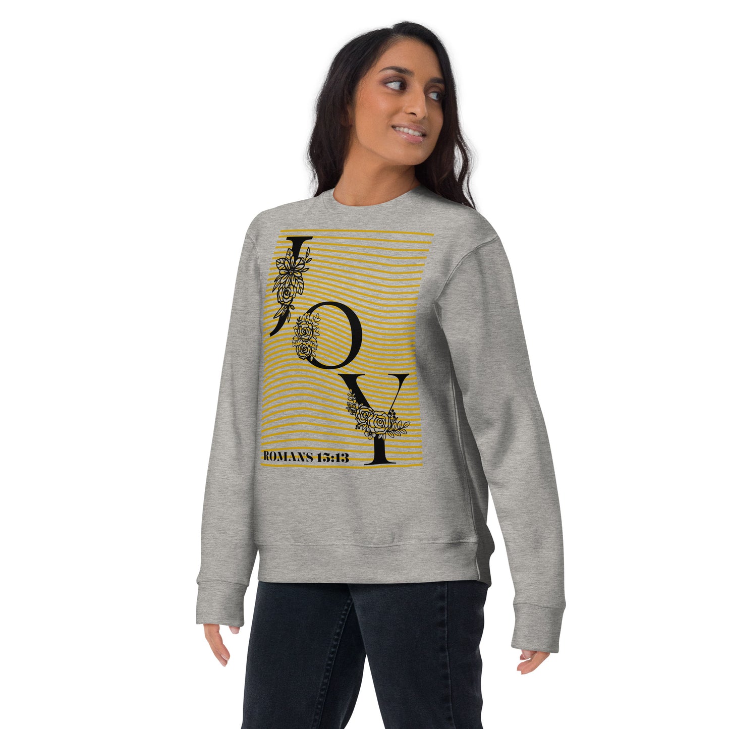 Joy Christian Sweatshirt Romans 15:13 - 'May The God of Hope Fill You With Joy' - Premium Unisex Faith Sweatshirt