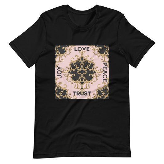 Love Trust Unisex T-shirt - Choose from Black, Heather Lilac, and Soft Cream