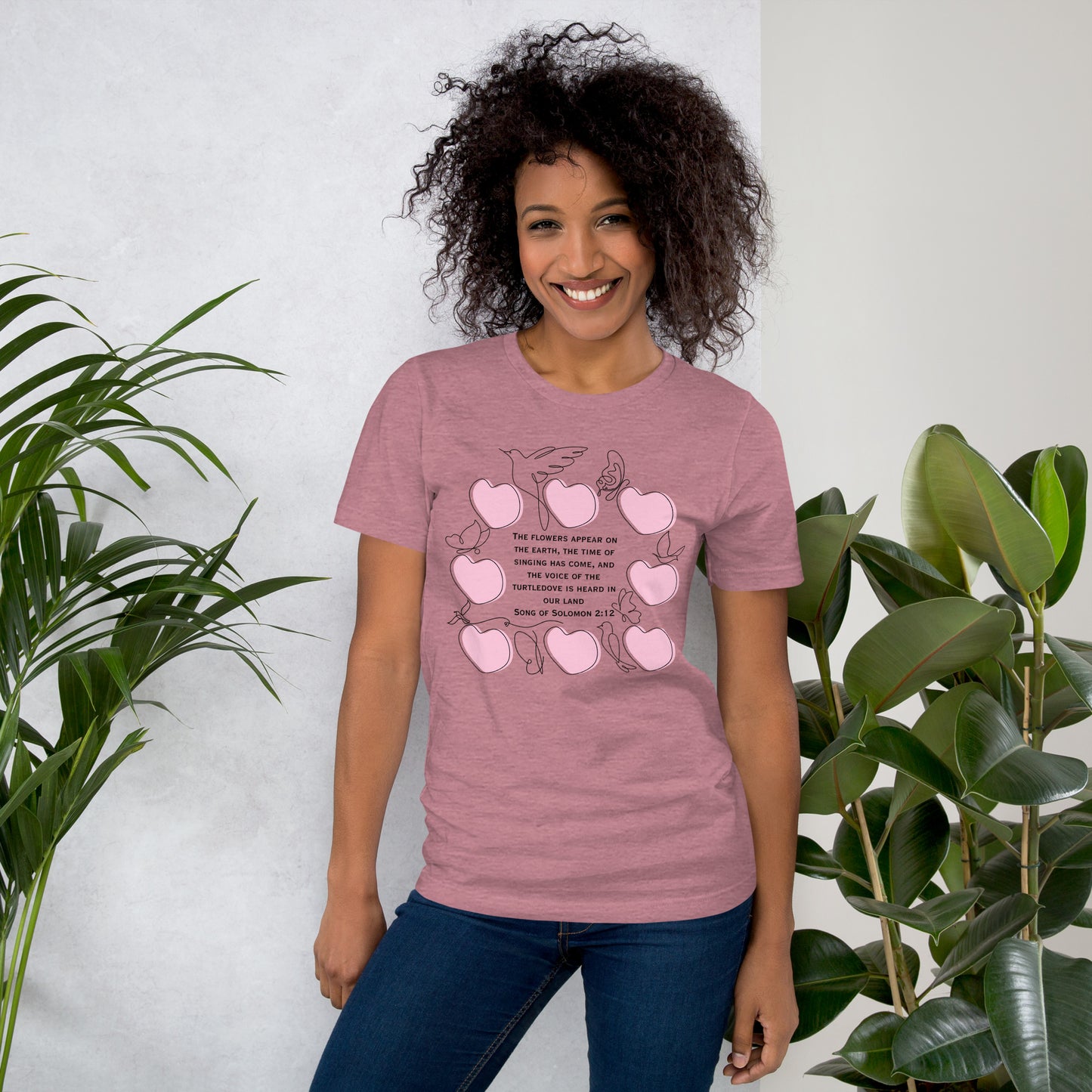 Song of Solomon 2:12 T-Shirt – Christian Minimalist Bible Verse Tee with Hearts