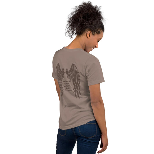 Bible Quote T-Shirt For Women - I Bore You In My Wings Scripture Verse, Pebble colour