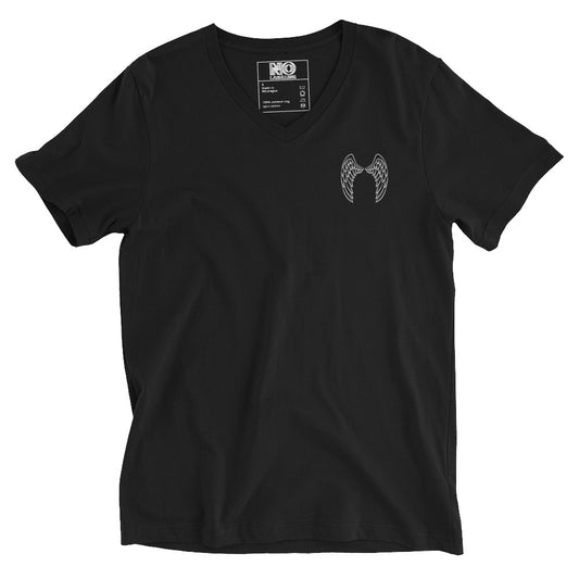 Bible Quote T-Shirt, I Bore You In My Wings Scripture Verse, Unisex Short Sleeve V-Neck T-Shirt, Black