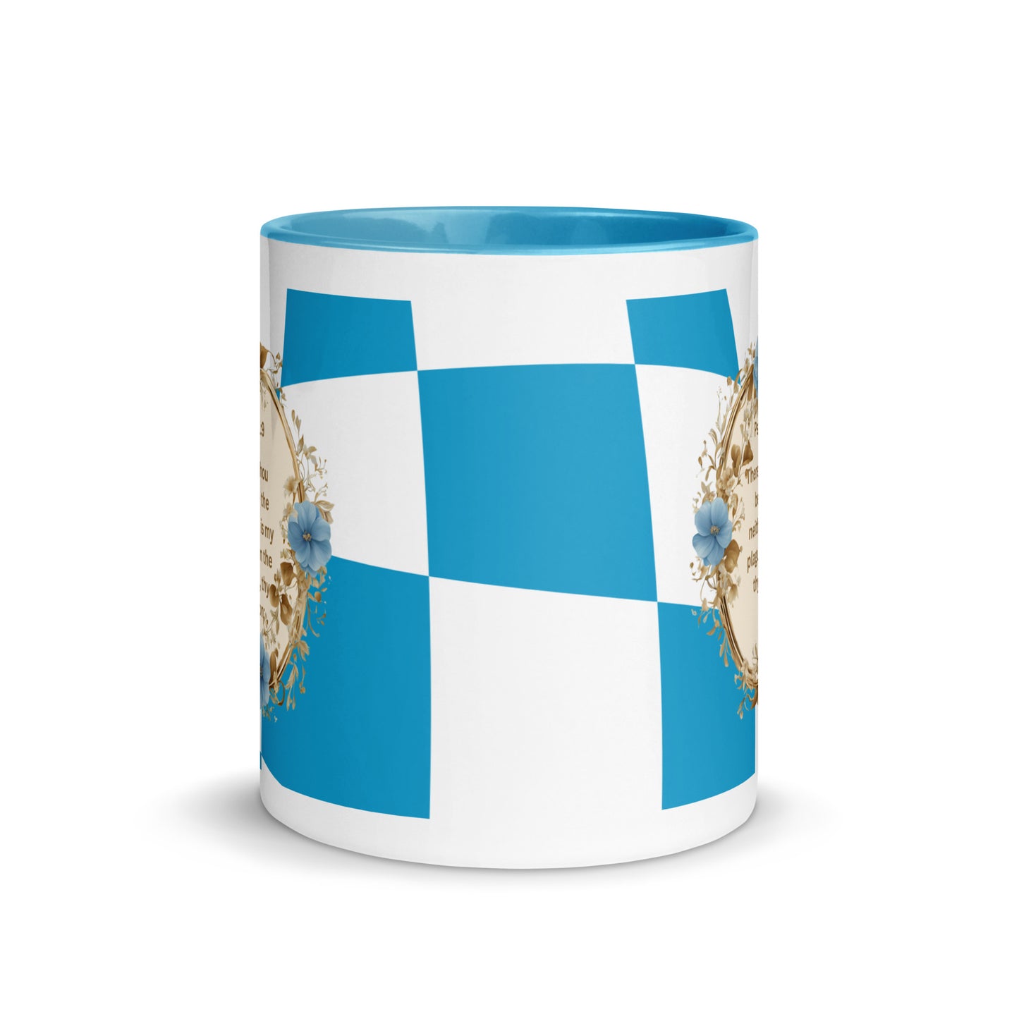Psalm 91:10 Christian Coffee Mug – No Evil Shall Befall You, Blue Bible Verse Mug