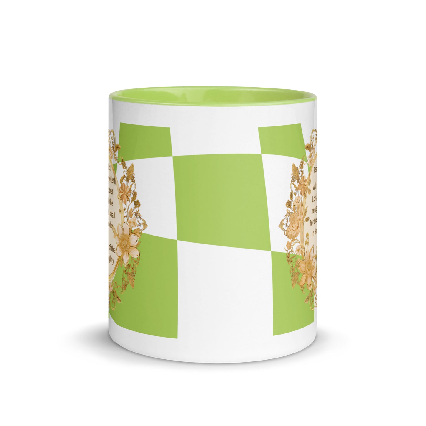 Psalm 91:2 Christian Coffee Mug – Refuge & Trust Bible Verse Mug in Green