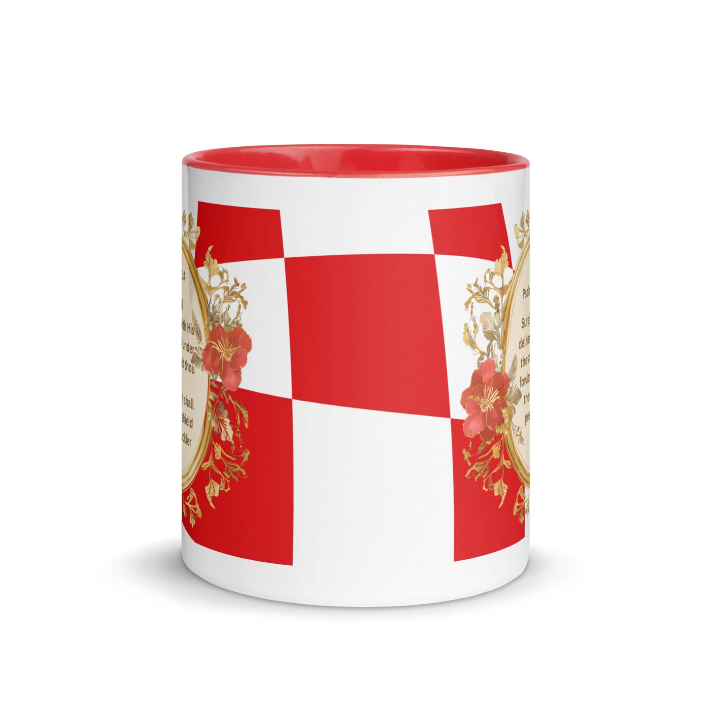 Psalm 91:3 Christian Coffee Mug – Deliverance & Protection Bible Verse Mug in Red