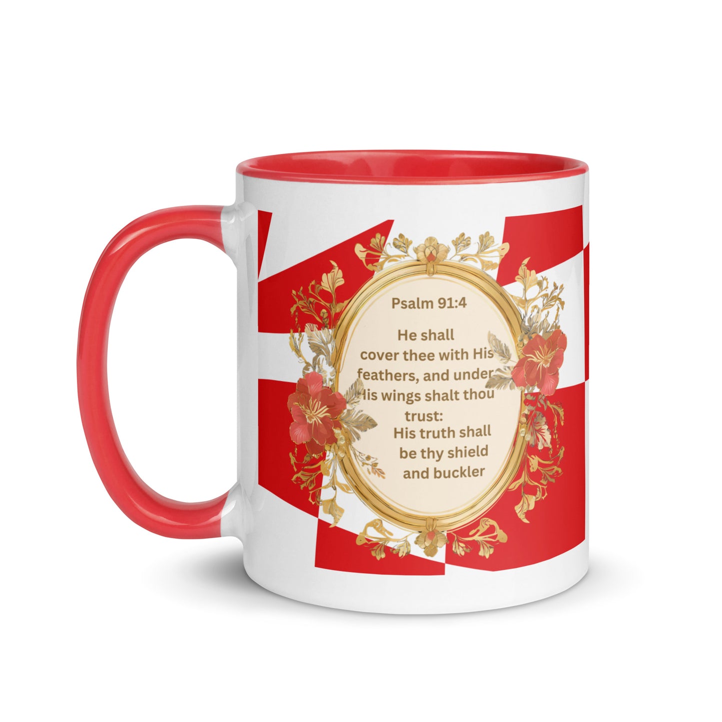 Psalm 91:3 Christian Coffee Mug – Deliverance & Protection Bible Verse Mug in Red