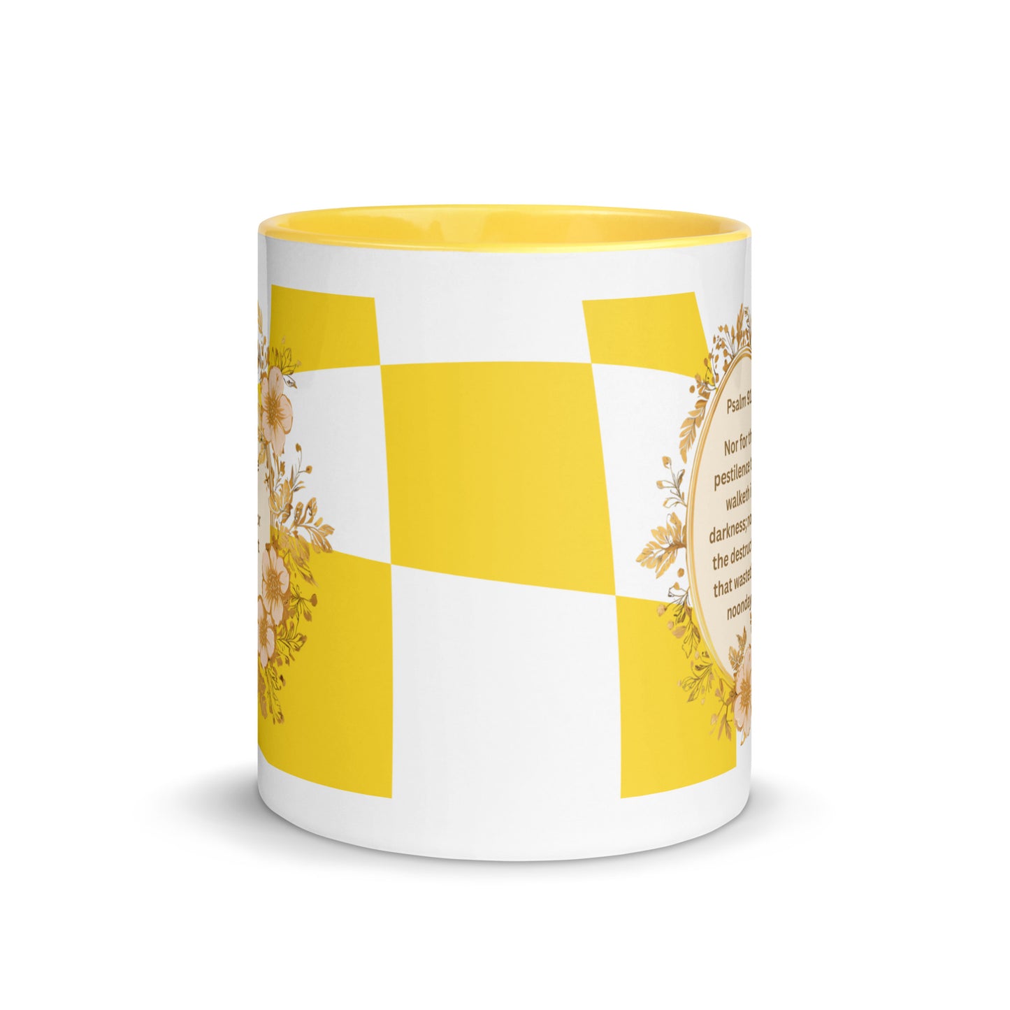 Fear Not – Psalm 91:5-6 Christian Coffee Mug | Bible Verse Mug in Yellow