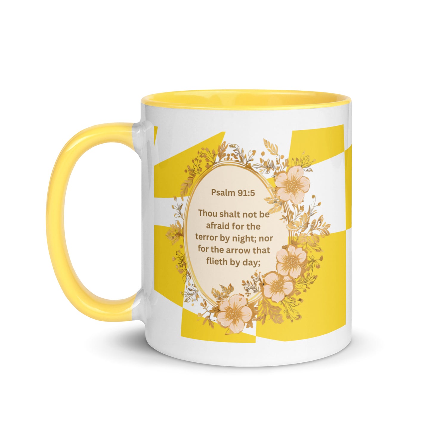 Fear Not – Psalm 91:5-6 Christian Coffee Mug | Bible Verse Mug in Yellow