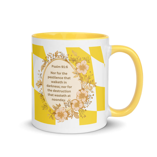 Fear Not – Psalm 91:5-6 Christian Coffee Mug | Bible Verse Mug in Yellow